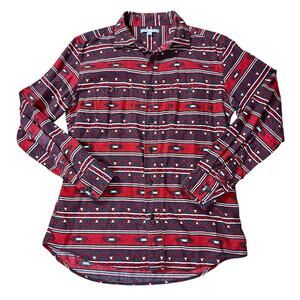 Uniqlo Mens Size M Lightweight Flannel Shirt Brushed Cotton South Western Aztec